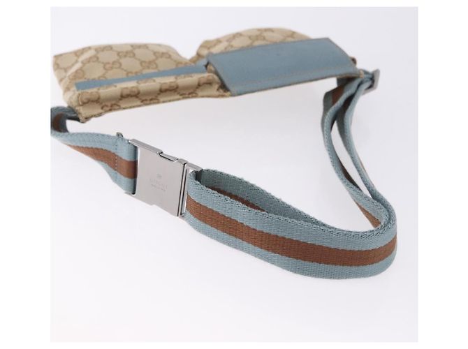 Borsello da vita GUCCI GG Canvas Sherry Line Outlet Beige Silver 162962 Auth 200345A Argento - vista 7