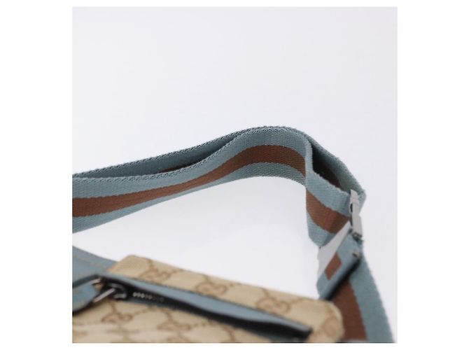 Borsello da vita GUCCI GG Canvas Sherry Line Outlet Beige Silver 162962 Auth 200345A Argento - vista 8