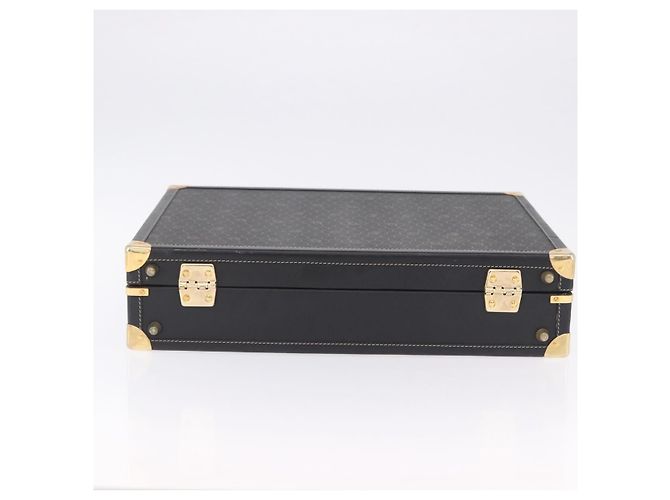 Baule Christian Dior in tela a nido d'ape PVC Nero Oro Auth 197631A - vista 10