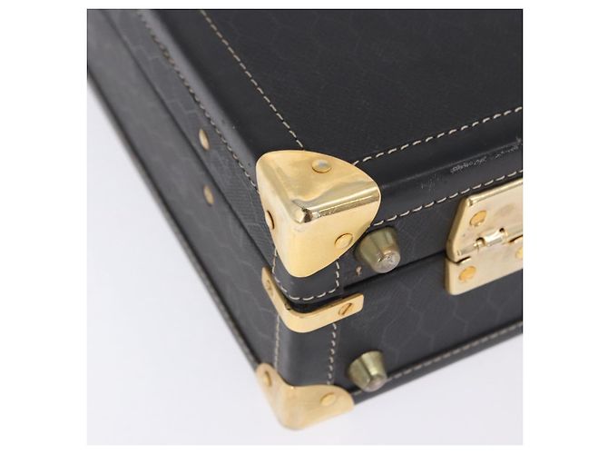 Baule Christian Dior in tela a nido d'ape PVC Nero Oro Auth 197631A - vista 11