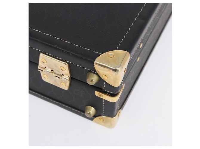 Baule Christian Dior in tela a nido d'ape PVC Nero Oro Auth 197631A - vista 12