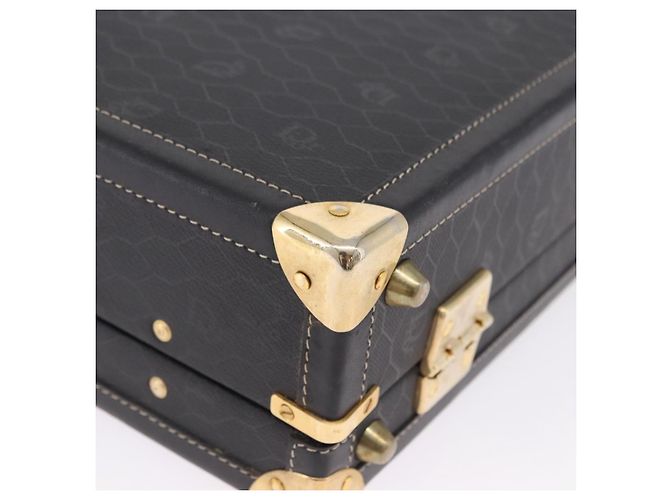 Baule Christian Dior in tela a nido d'ape PVC Nero Oro Auth 197631A - vista 13