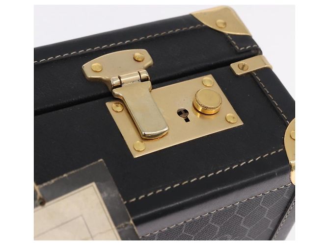 Baule Christian Dior in tela a nido d'ape PVC Nero Oro Auth 197631A - vista 16