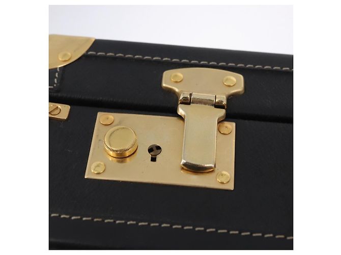 Baule Christian Dior in tela a nido d'ape PVC Nero Oro Auth 197631A - vista 17