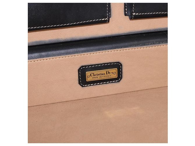 Baule Christian Dior in tela a nido d'ape PVC Nero Oro Auth 197631A - vista 18