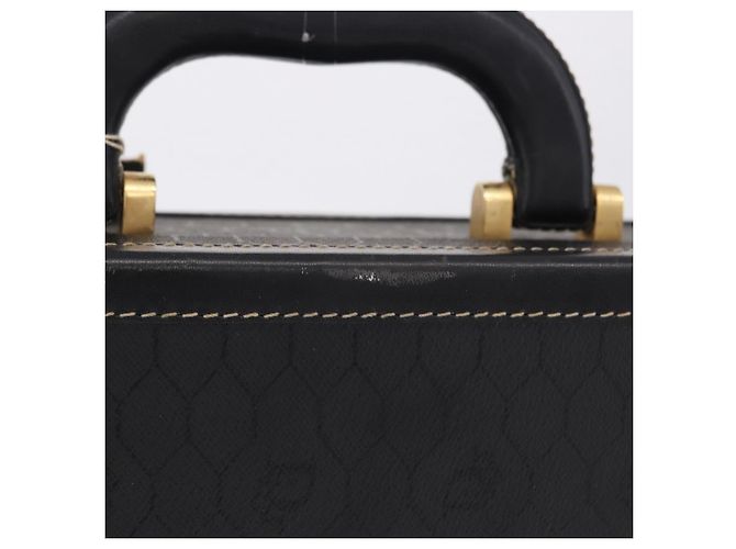 Baule Christian Dior in tela a nido d'ape PVC Nero Oro Auth 197631A - vista 4