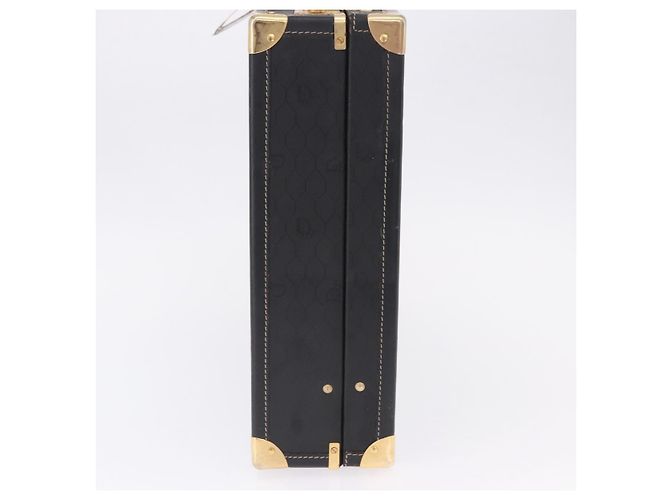 Baule Christian Dior in tela a nido d'ape PVC Nero Oro Auth 197631A - vista 5