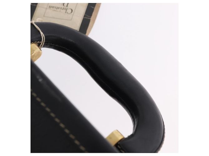 Baule Christian Dior in tela a nido d'ape PVC Nero Oro Auth 197631A - vista 9