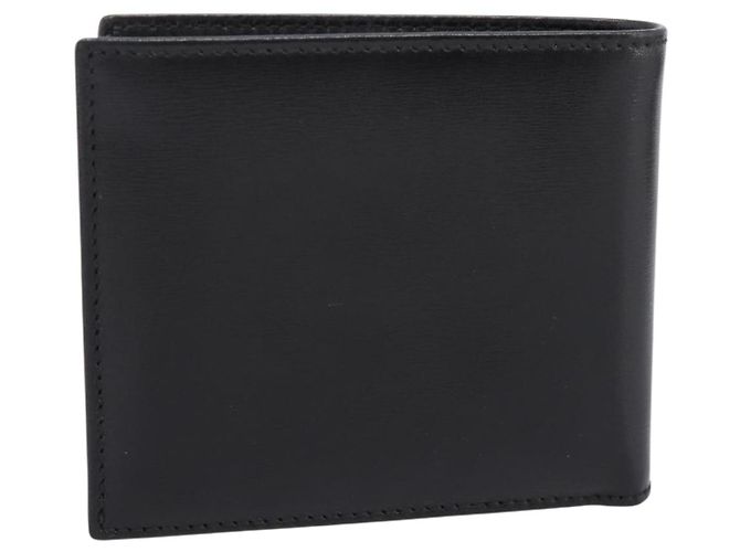 Cartera compacta bifold GUCCI Interlocking G de cuero negro 115219 Auth am12557V Dorado - vista 2