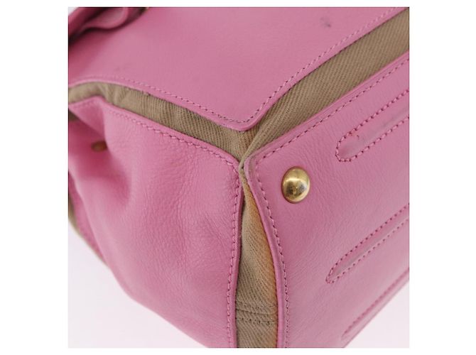 SAINT LAURENT Borsa a mano Muse Two Leather 2way Pink Gold 289278 Auth 197816A Rosa D'oro - vista 16
