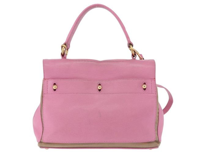 SAINT LAURENT Borsa a mano Muse Two Leather 2way Pink Gold 289278 Auth 197816A Rosa D'oro - vista 2