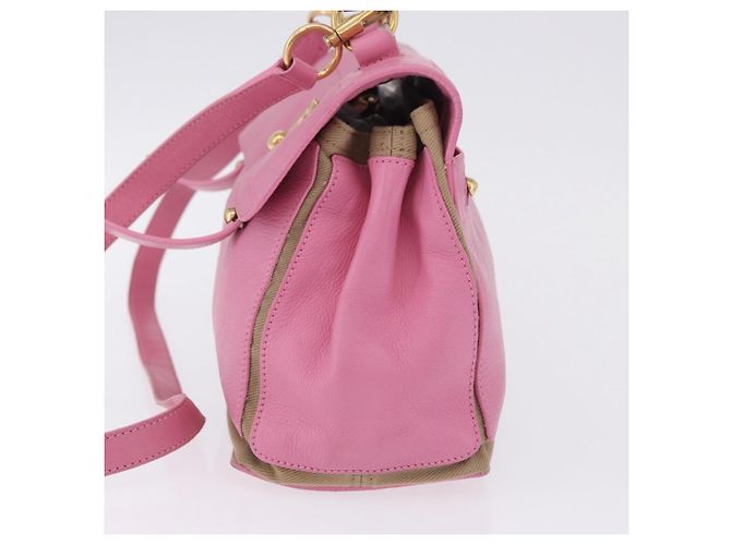 SAINT LAURENT Borsa a mano Muse Two Leather 2way Pink Gold 289278 Auth 197816A Rosa D'oro - vista 3