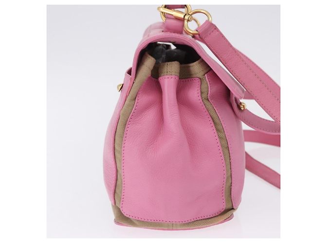 SAINT LAURENT Borsa a mano Muse Two Leather 2way Pink Gold 289278 Auth 197816A Rosa D'oro - vista 4