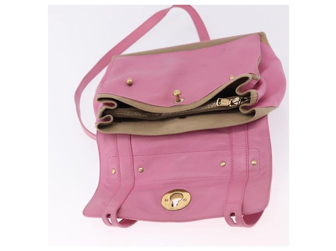 SAINT LAURENT Borsa a mano Muse Two Leather 2way Pink Gold 289278 Auth 197816A Rosa D'oro - vista 9