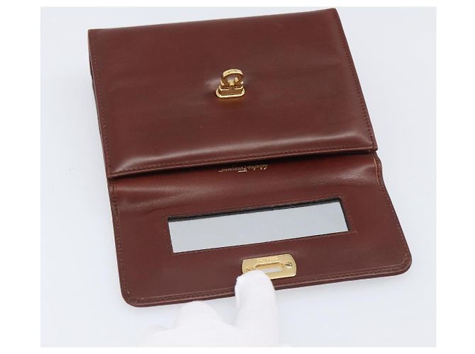 Borsa a pochette Salvatore Ferragamo in pelle marrone e oro Auth 200009 D'oro - vista 10