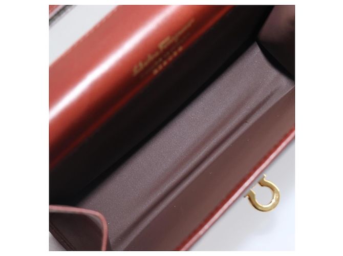 Borsa a pochette Salvatore Ferragamo in pelle marrone e oro Auth 200009 D'oro - vista 11