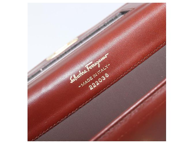 Borsa a pochette Salvatore Ferragamo in pelle marrone e oro Auth 200009 D'oro - vista 12