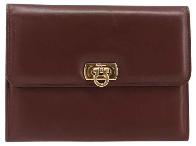 Borsa a pochette Salvatore Ferragamo in pelle marrone e oro Auth 200009 D'oro - vista 13