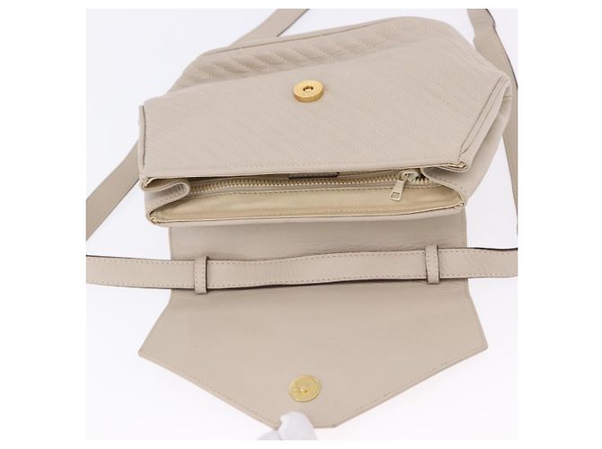 Céline Borsa a tracolla CELINE in pelle beige tono oro Auth 202258A - vista 10