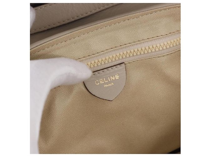 Céline Borsa a tracolla CELINE in pelle beige tono oro Auth 202258A - vista 20
