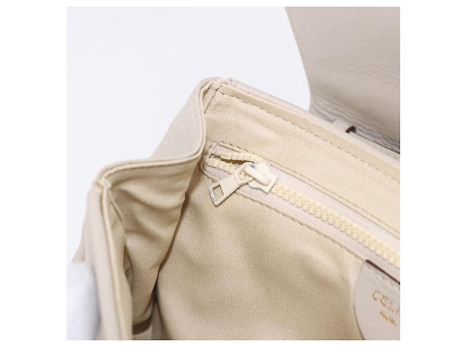 Céline Borsa a tracolla CELINE in pelle beige tono oro Auth 202258A - vista 23