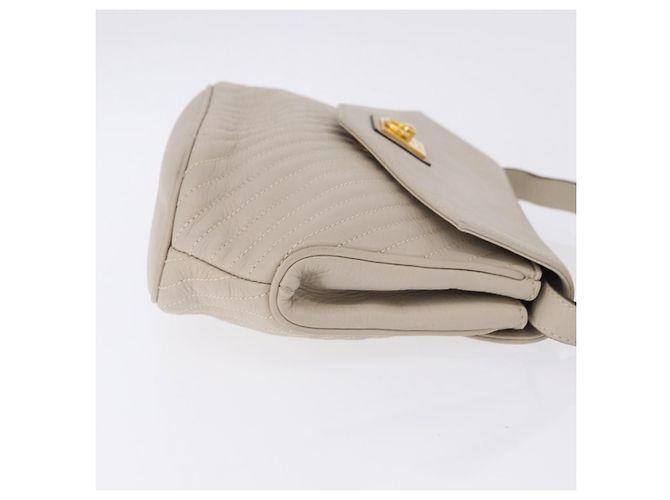 Céline Borsa a tracolla CELINE in pelle beige tono oro Auth 202258A - vista 4