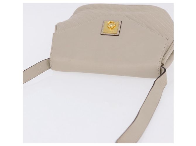 Céline Borsa a tracolla CELINE in pelle beige tono oro Auth 202258A - vista 7