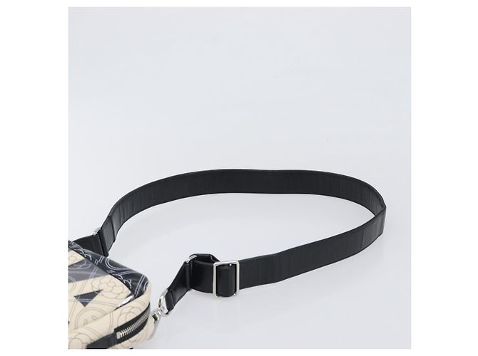 Borsa a tracolla CHANEL COCO Mark Camelia PVC Pelle Nero Bianco CC Auth 200139SAM - vista 14
