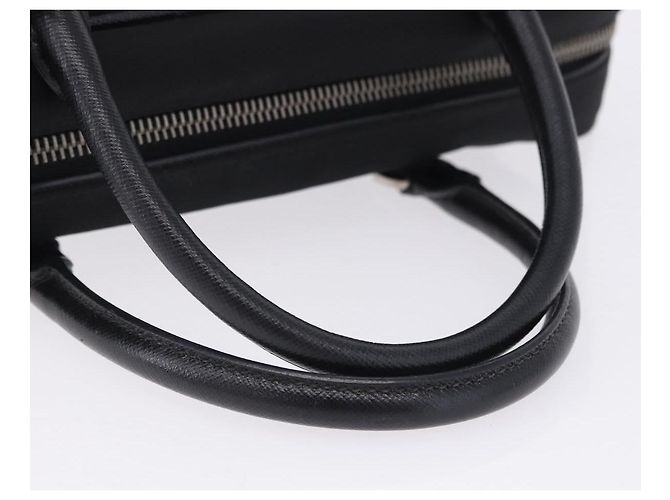 PRADA Hand Bag Nylon Black Silver Auth 199441V Silvery - view 7
