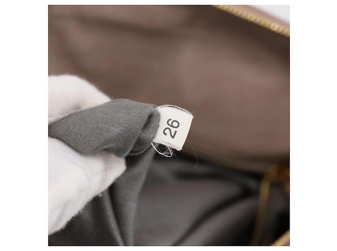 Sac à main Miu Miu Vitellolux en cuir 2way Gris Or Auth 202277M Marron Doré - vue 11
