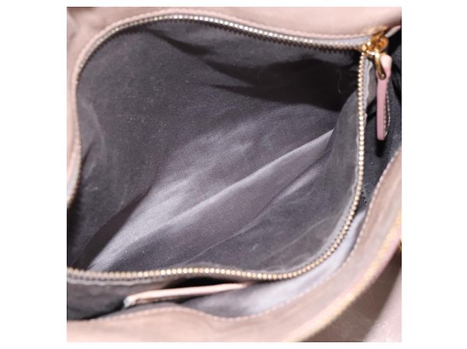 Sac à main Miu Miu Vitellolux en cuir 2way Gris Or Auth 202277M Marron Doré - vue 25