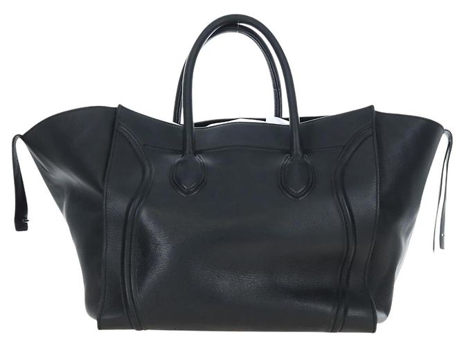 Céline Borsa a mano CELINE Luggage Phantom in pelle nera e oro Auth fm5451M Nero D'oro - vista 2