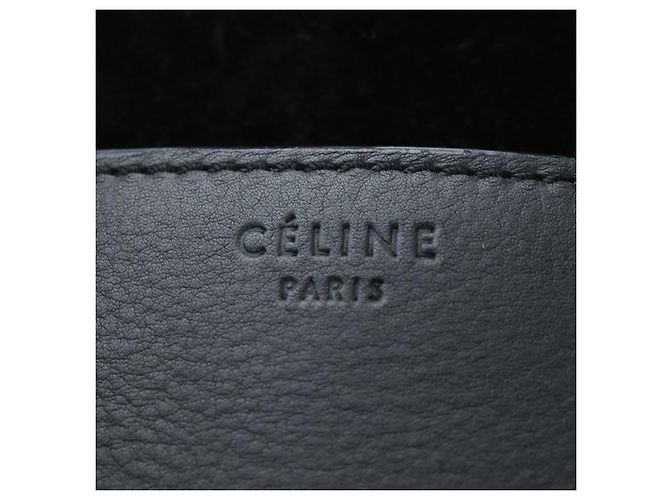 Céline Borsa a mano CELINE Luggage Phantom in pelle nera e oro Auth fm5451M Nero D'oro - vista 20