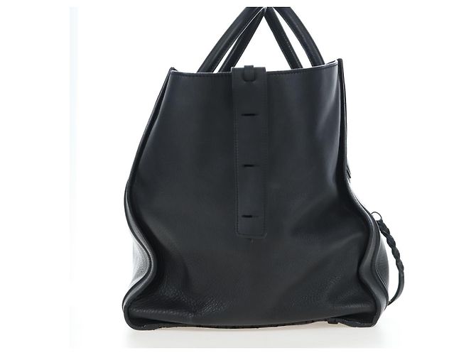 Céline Borsa a mano CELINE Luggage Phantom in pelle nera e oro Auth fm5451M Nero D'oro - vista 4