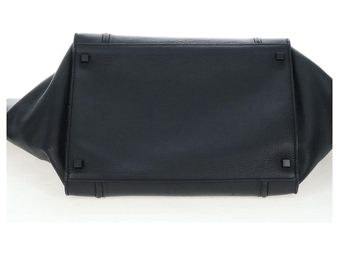 Céline Borsa a mano CELINE Luggage Phantom in pelle nera e oro Auth fm5451M Nero D'oro - vista 5