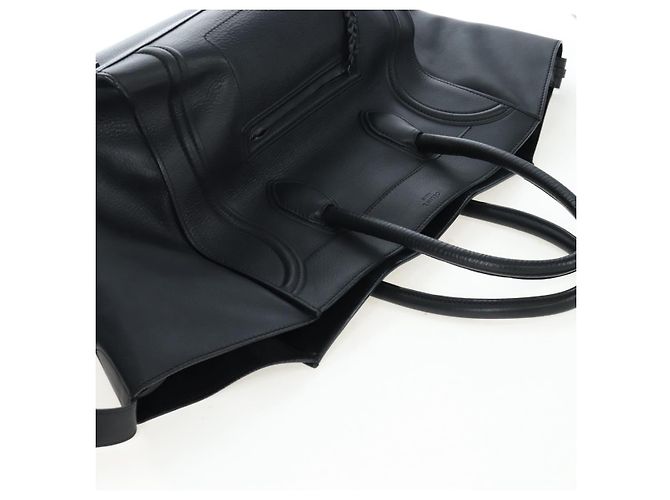 Céline Borsa a mano CELINE Luggage Phantom in pelle nera e oro Auth fm5451M Nero D'oro - vista 6