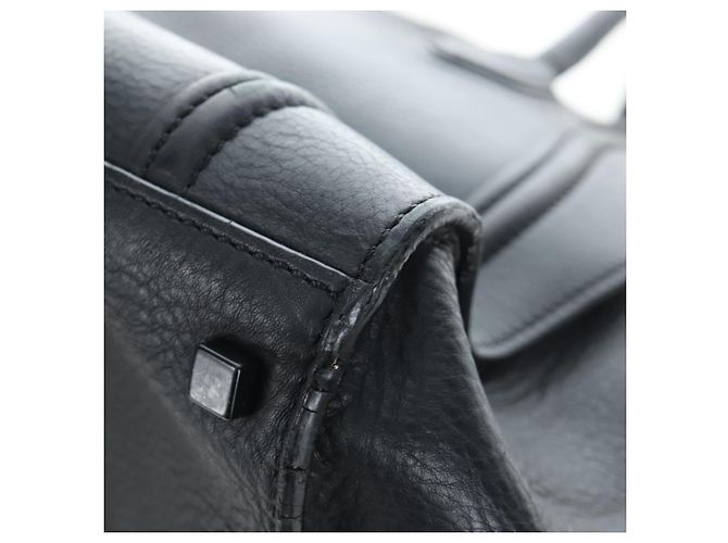 Céline Borsa a mano CELINE Luggage Phantom in pelle nera e oro Auth fm5451M Nero D'oro - vista 8
