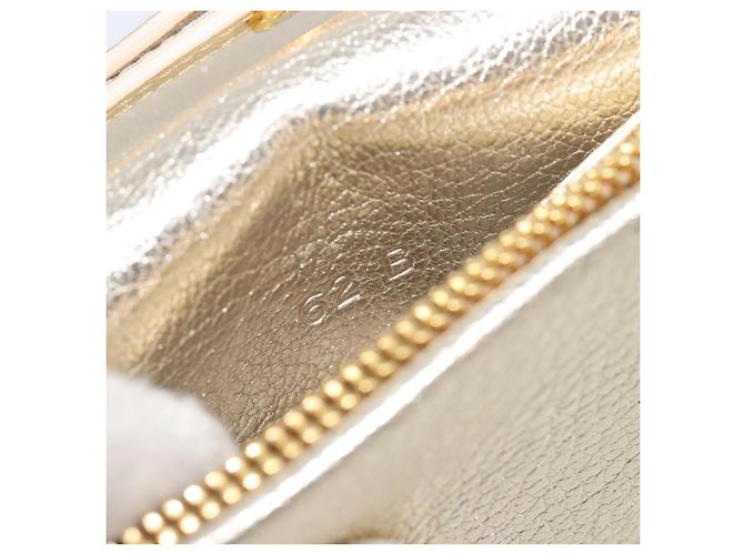 Miu Miu Sac à épaule portefeuille à chaîne en cuir doré Auth ka6046V - vue 11