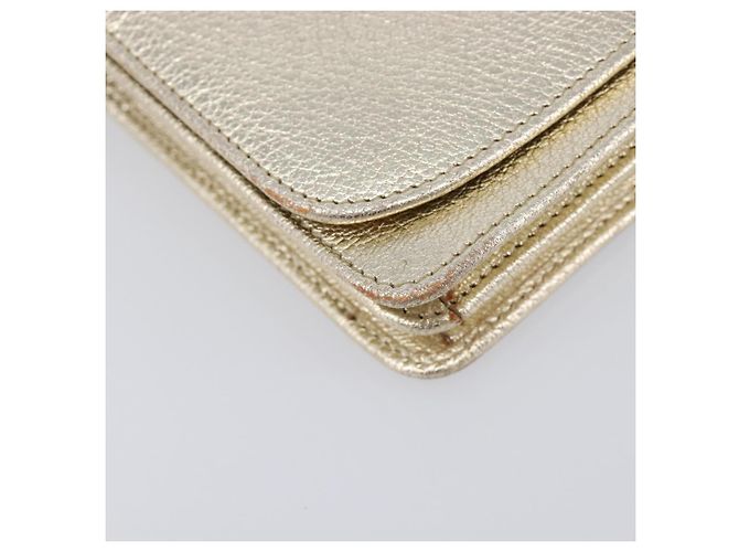 Miu Miu Sac à épaule portefeuille à chaîne en cuir doré Auth ka6046V - vue 17