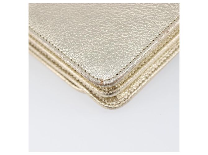 Miu Miu Sac à épaule portefeuille à chaîne en cuir doré Auth ka6046V - vue 19