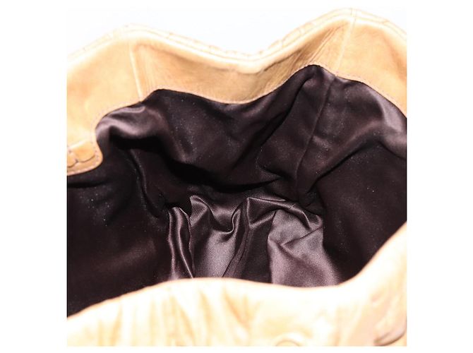 Sac à main Miu Miu Vitellolux Matelassé en cuir 2 voies Marron Ton Or Auth 202111V - vue 20