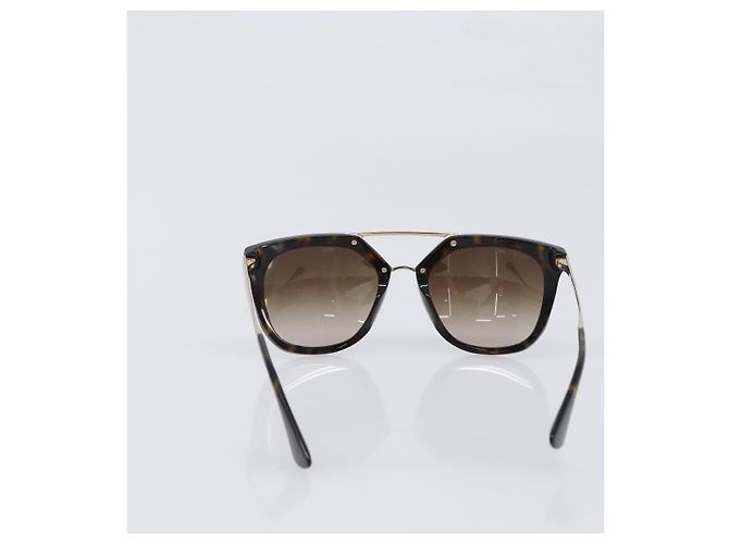 Óculos de Sol PRADA Plástico Preto Tom Dourado Auth BA15440 - vista 2