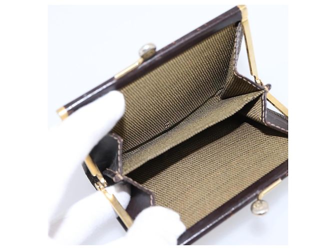 Monedero FENDI Zucca Canvas Marrón Negro Auth bs36888 Castaño - vista 11