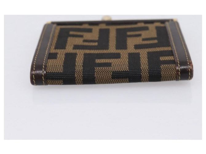 Monedero FENDI Zucca Canvas Marrón Negro Auth bs36888 Castaño - vista 6