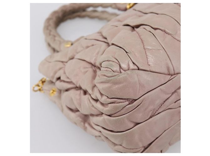 Bolsa Miu Miu Matelassé em couro 2way Rosa Ouro Auth 199464A Dourado - vista 10