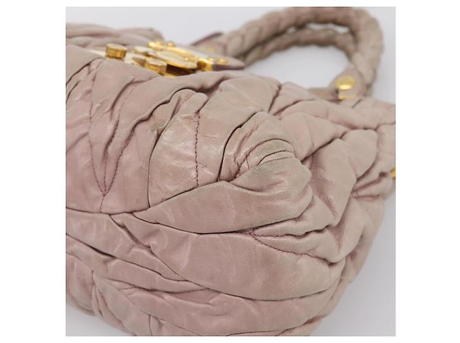 Bolsa Miu Miu Matelassé em couro 2way Rosa Ouro Auth 199464A Dourado - vista 15