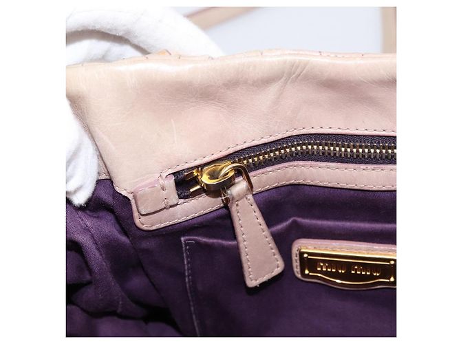 Bolsa Miu Miu Matelassé em couro 2way Rosa Ouro Auth 199464A Dourado - vista 22