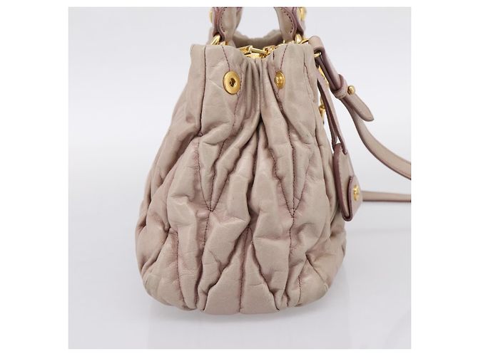 Bolsa Miu Miu Matelassé em couro 2way Rosa Ouro Auth 199464A Dourado - vista 3