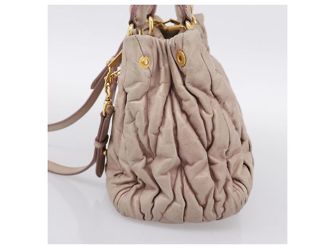 Bolsa Miu Miu Matelassé em couro 2way Rosa Ouro Auth 199464A Dourado - vista 4