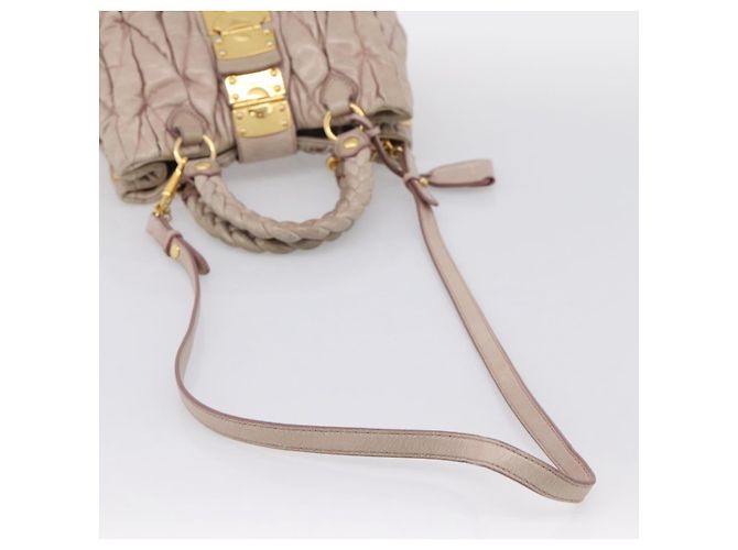 Bolsa Miu Miu Matelassé em couro 2way Rosa Ouro Auth 199464A Dourado - vista 9